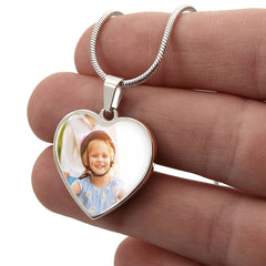 Customized Photo & Message Heart Necklace