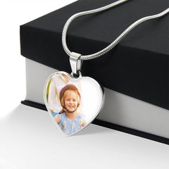 Customized Photo & Message Heart Necklace