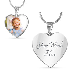 Customized Photo & Message Heart Necklace