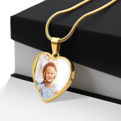 Customized Photo & Message Heart Necklace