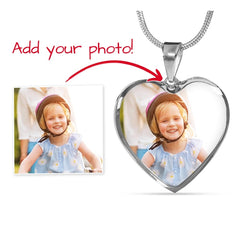 Customized Photo & Message Heart Necklace