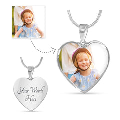 Customized Photo & Message Heart Necklace