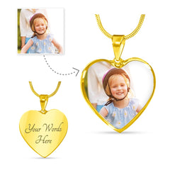 Customized Photo & Message Heart Necklace